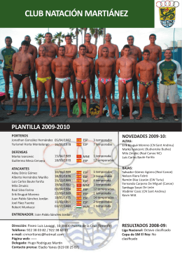 club natación martiánez plantilla 2009-2010