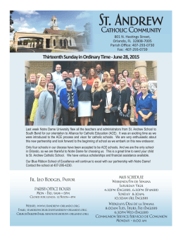 June 28, 2015 - St Andrew Catholic Community