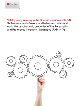 Validity study relating to the Spanish version of PAPI-N