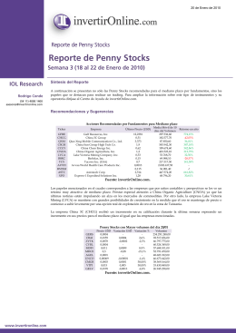 Reporte de Penny Stocks