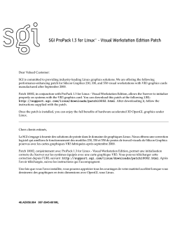 SGI ProPack 1.3 for Linux™ - Visual Workstation Edition Patch
