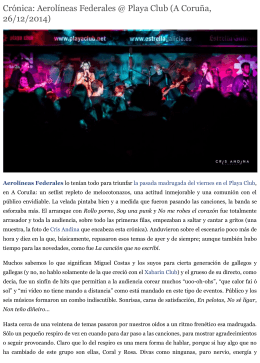 Crónica: Aerolíneas Federales @ Playa Club (A Coruña, 26/12/2014)