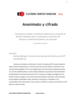 Anonimato y cifrado (EFF) - Electronic Frontier Foundation