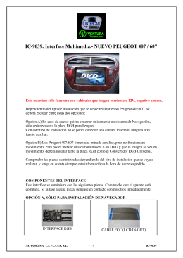IC-9039: Interface Multimedia.- NUEVO PEUGEOT 407