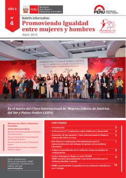 Promoviendo Igualdad entre mujeres y hombres, Abril 2014