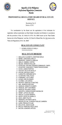 (consultants and brokers) dated November 16, 2011