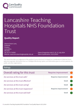 Lancashire Teaching Hospitals NHS Foundation Trust Scheduled