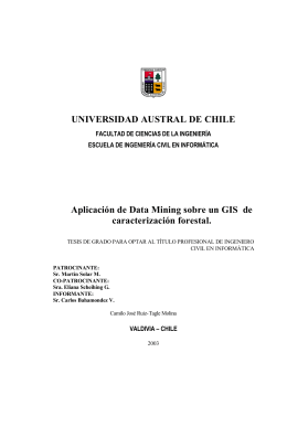 UNIVERSIDAD AUSTRAL DE CHILE Aplicación de Data Mining