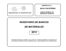 INVENTARIO DE BANCOS DE MATERIALES 2013