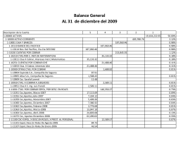 Balance General AL 31 de diciembre del 2009