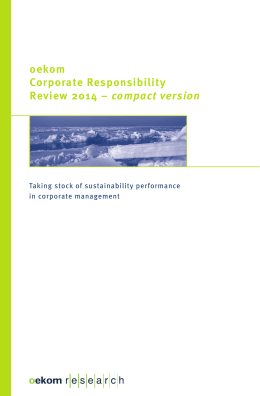 oekom Corporate Responsibility Review 2014