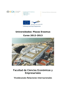 Plazas Erasmus 2012-13 - Facultad de Ciencias Económicas y