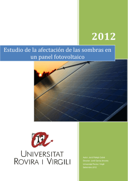 Estudio de la afectación de las sombras en un panel fotovoltaico