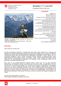 Newsletter n° 17 / Junio 2014 - Eidgenössisches Departement für