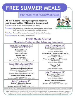 FREE SUMMER MEALS - City Of Poughkeepsie