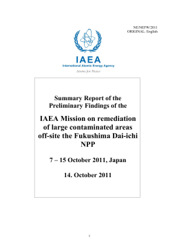 IAEA Mission on Remediation of Large Contaminated Areas Off