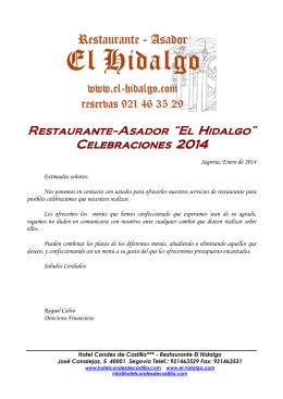 EL HIDALGO-MENUS CELEBRACIONES 2014