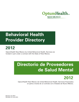 Behavioral Health Provider Directory