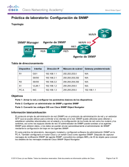 Práctica de laboratorio: Configuración de SNMP