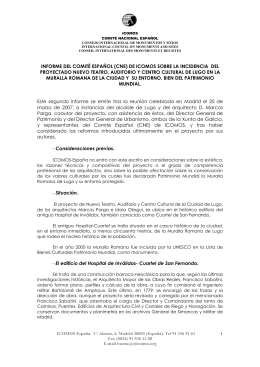 informe del comité español (cne) de icomos sobre la incidencia del