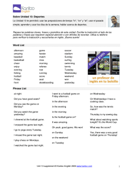 1 Sobre Unidad 13: Deportes Word List Phrase List