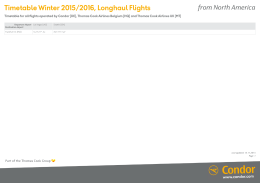 Timetable Winter 2015/2016, Longhaul Flights