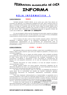 Informacion - Federación Madrileña de Caza