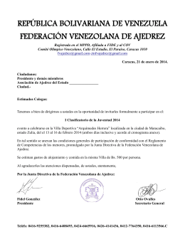 república bolivariana de venezuela federación venezolana de ajedrez