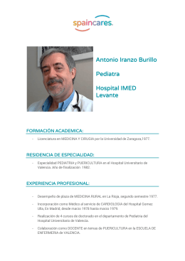 Antonio Iranzo Burillo Pediatra Hospital IMED Levante