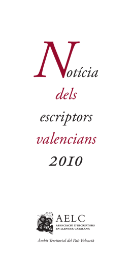 Notícia dels escriptors valencians 2010