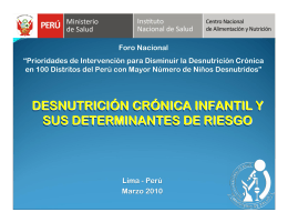 DESNUTRICIÓN CRÓNICA INFANTIL Y SUS DETERMINANTES