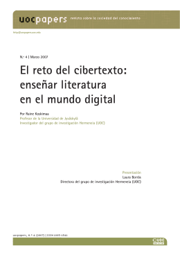 El reto del cibertexto: enseñar literatura en el mundo digital