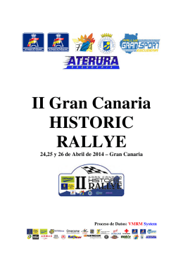 II Gran Canaria HISTORIC RALLYE 24,25 y 26 de