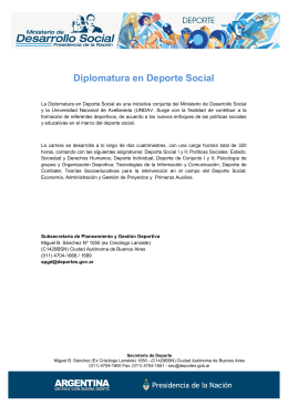 Diplomatura en Deporte Social - Ministerio de Desarrollo Social