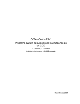 CCD – OAN – E2V. Programa para la adquisición de las