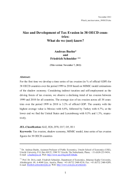 Size and Development of Tax Evasion in 38 OECD coun
