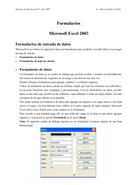 Formularios Microsoft Excel 2003