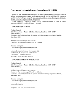 Programma Lettorato Lingua Spagnola aa. 2015-2016