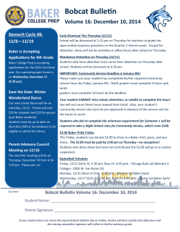 Bobcat Bulletin Volume 16: December 10, 2014