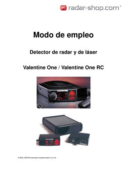 manual de instrucciones de su detector radar Valentine One
