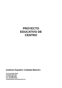 IE «Cañada Blanch» Documentos Institucionales
