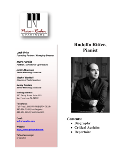 Rodolfo Ritter, Pianist Contents