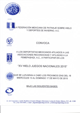 CONVOCA "XV HIELO JUEGOS NACIONALES 2015"