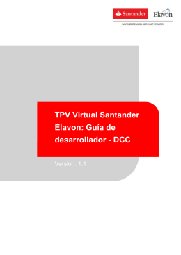 TPV Virtual Santander Elavon: Guía de desarrollador