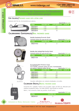 Medidores de Espesores-Calibradores/ Dial thickness gauges