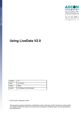 LiveData manual - addVANTAGE Pro 6.5