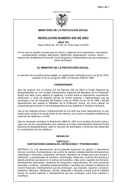resolución 0826 de 2003 - Ministerio de Salud y Protección Social