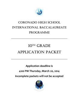 10th grade application packet - El Paso Independent School District