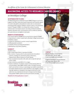 maximizing access to ReseaRch caReeRs (maRc)