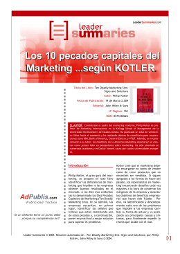 Los 10 Pecados Capitales del Marketing según Kotler en